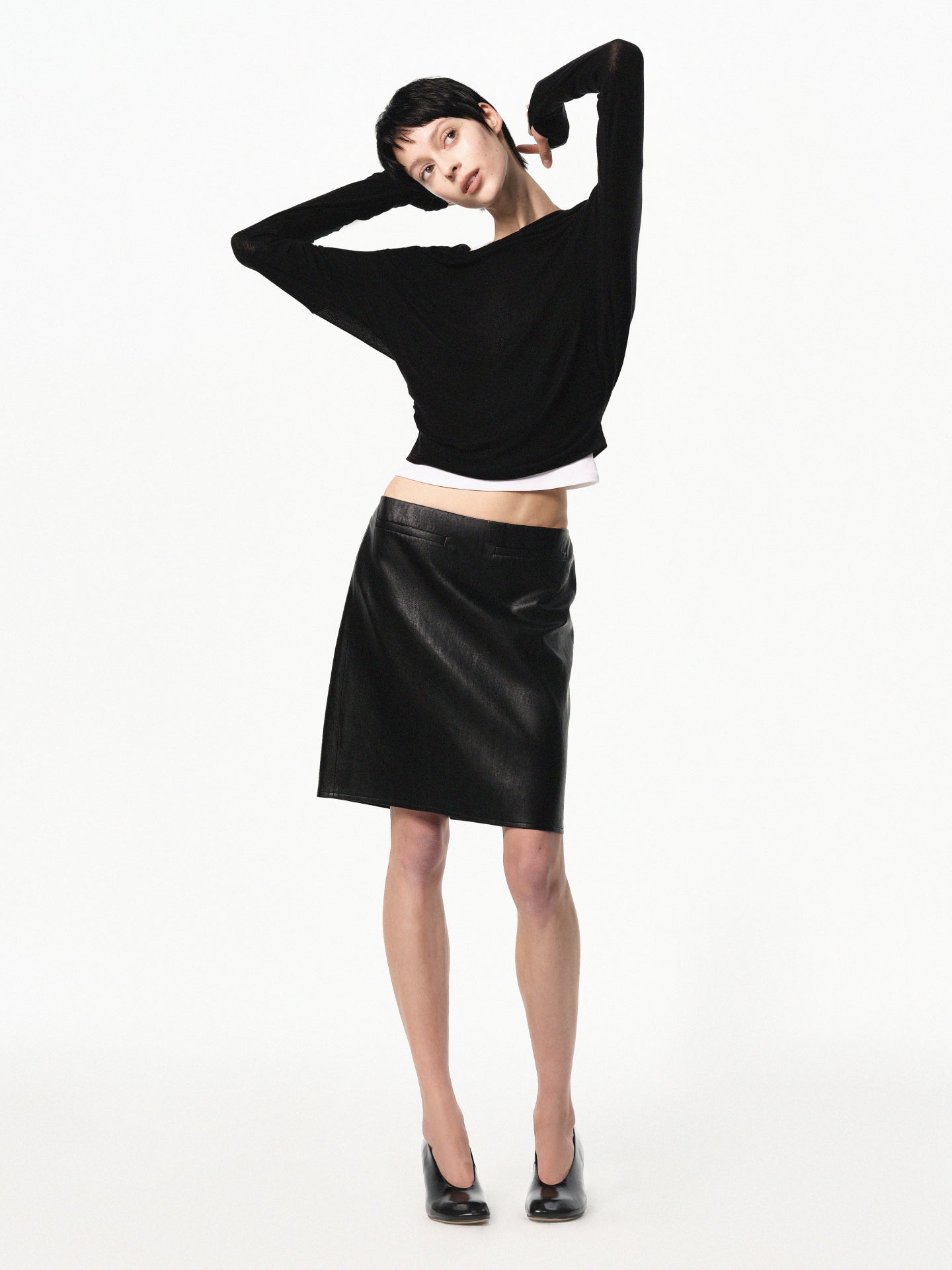 “Classique” Straight Eco-leather Skirt