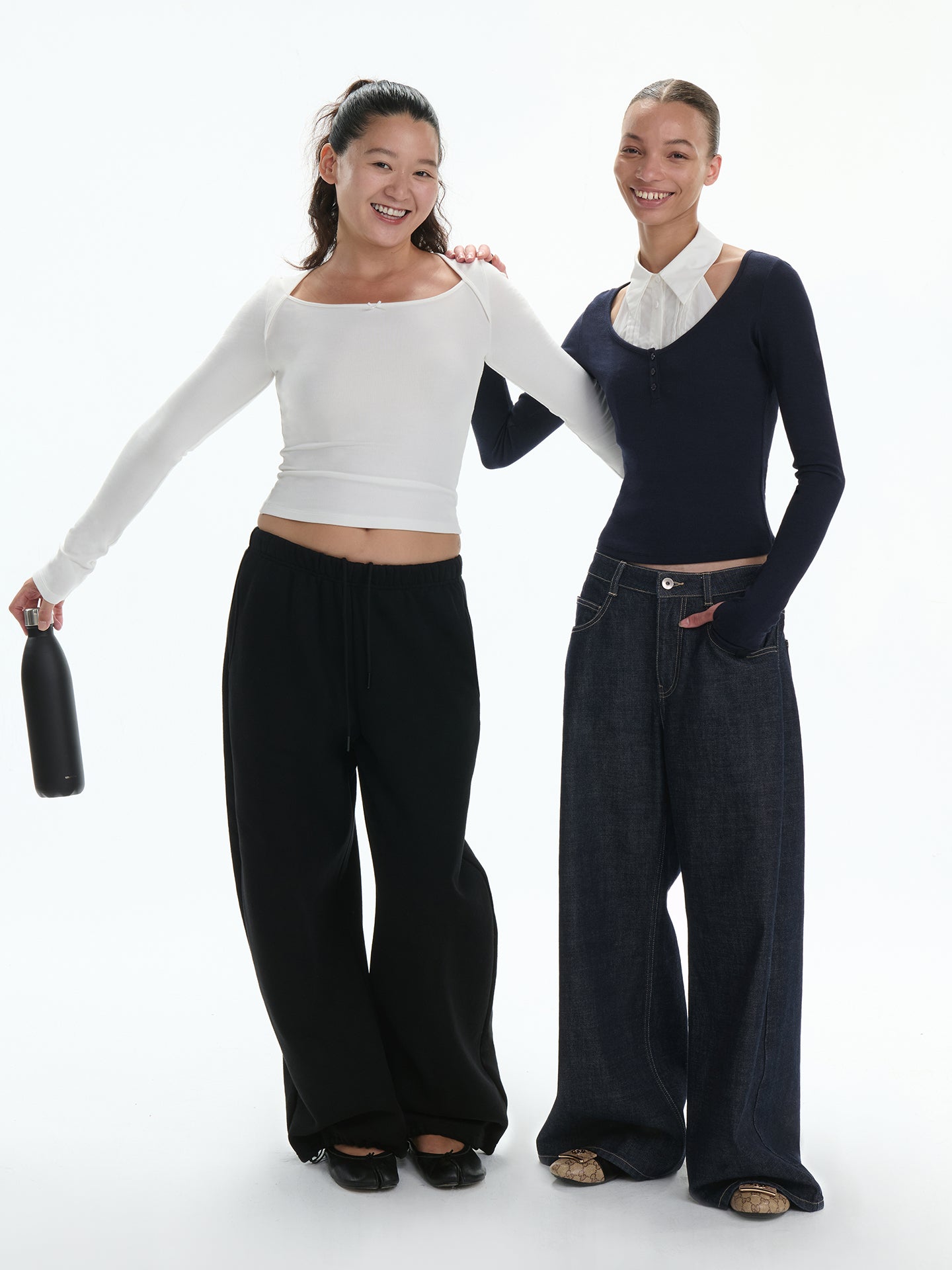 U-Neck Henley Hourglass Top