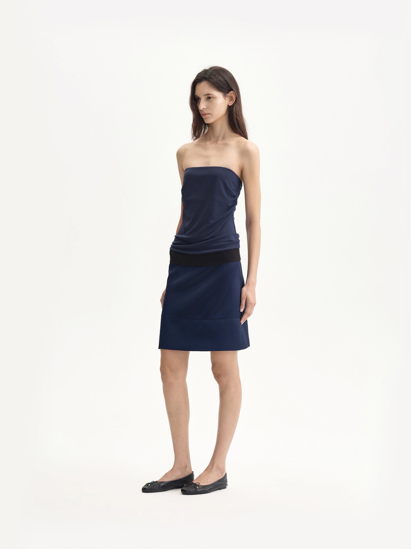 Acetate Satin A-line Midi Skirt