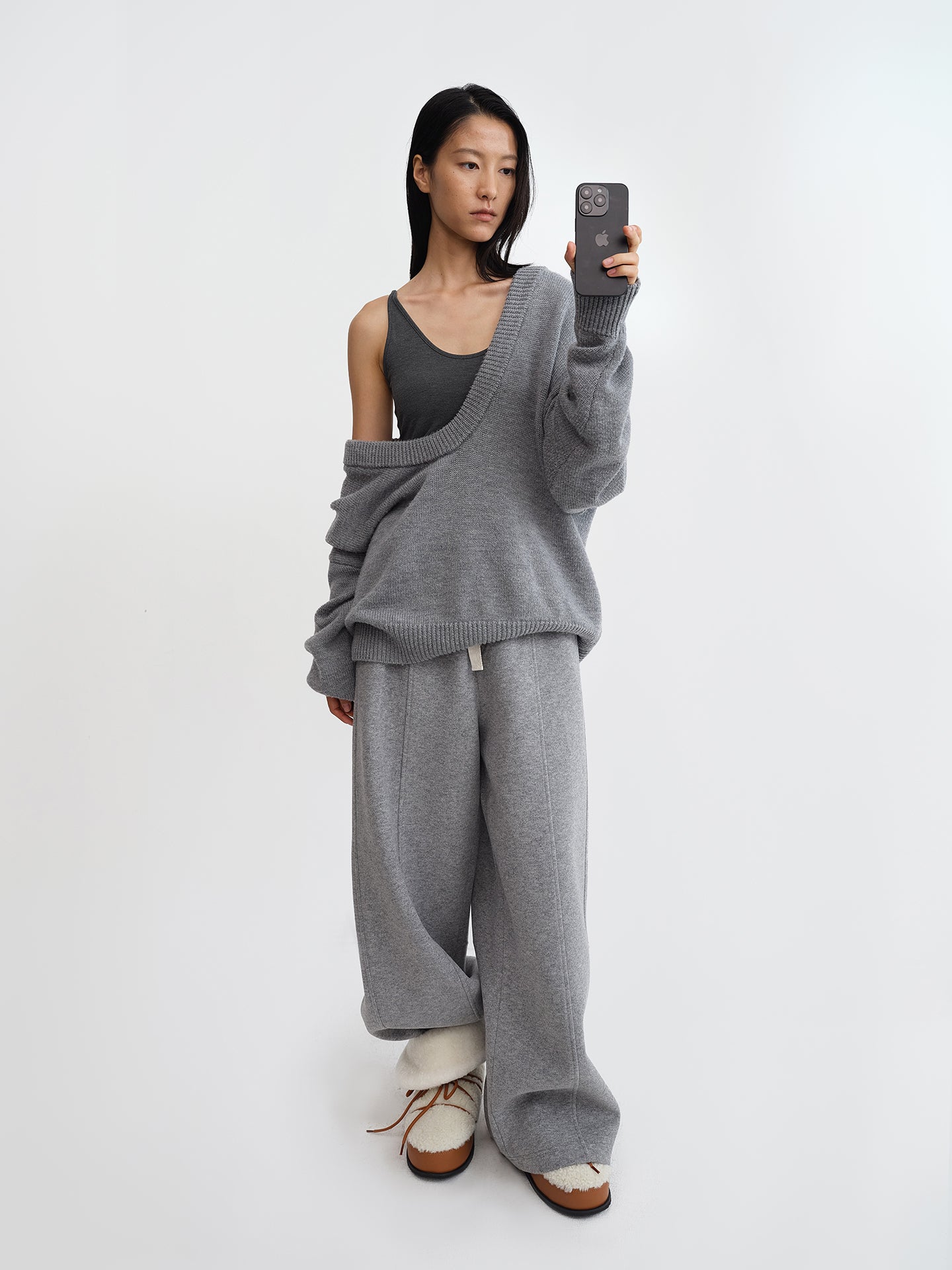 U-Neck Oversized Wool Jumper