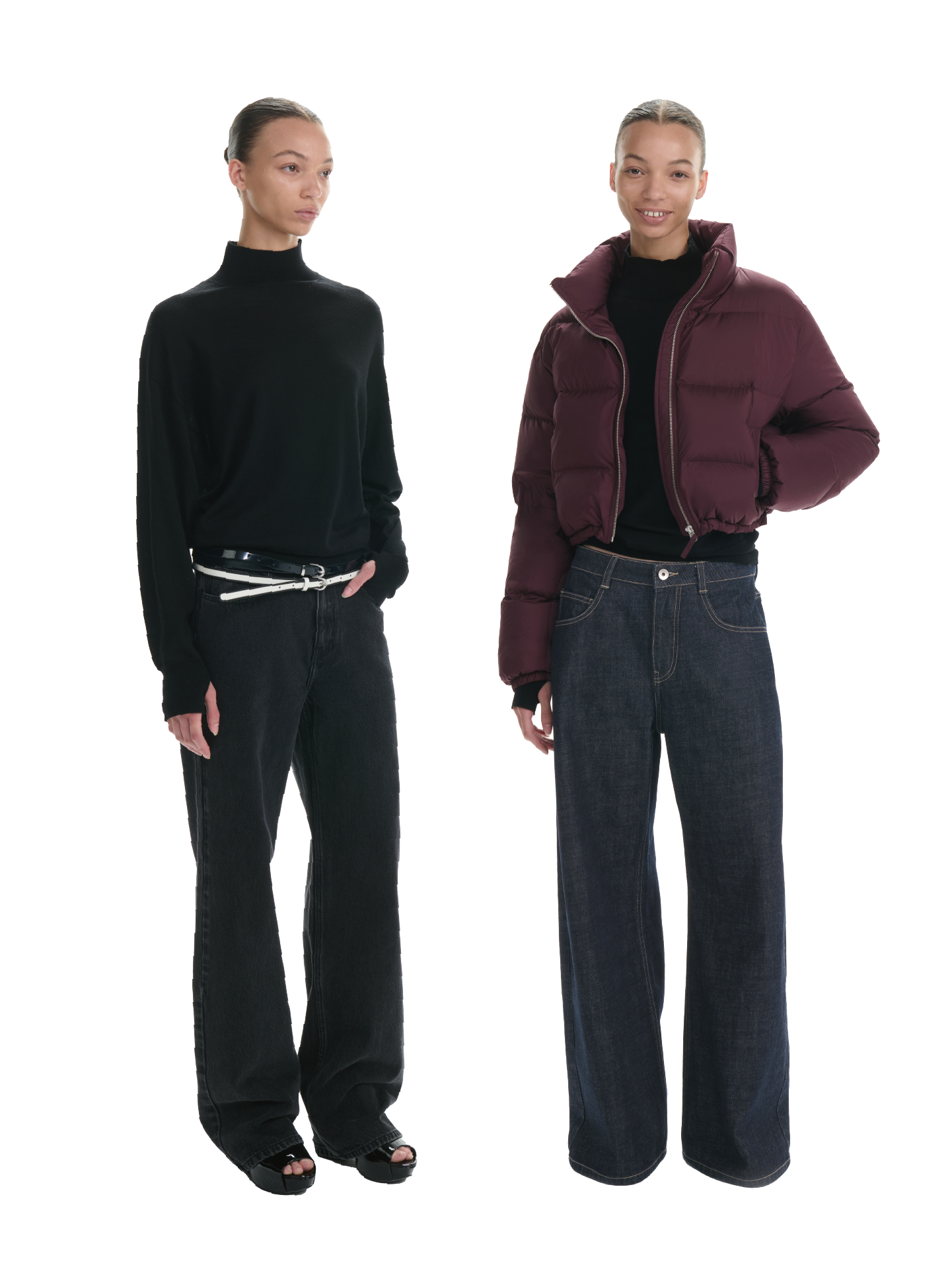 Batwing Turtleneck Wool Top