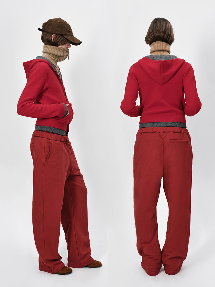 "Take A Walk" Double-waist Low Crotch Sweatpants