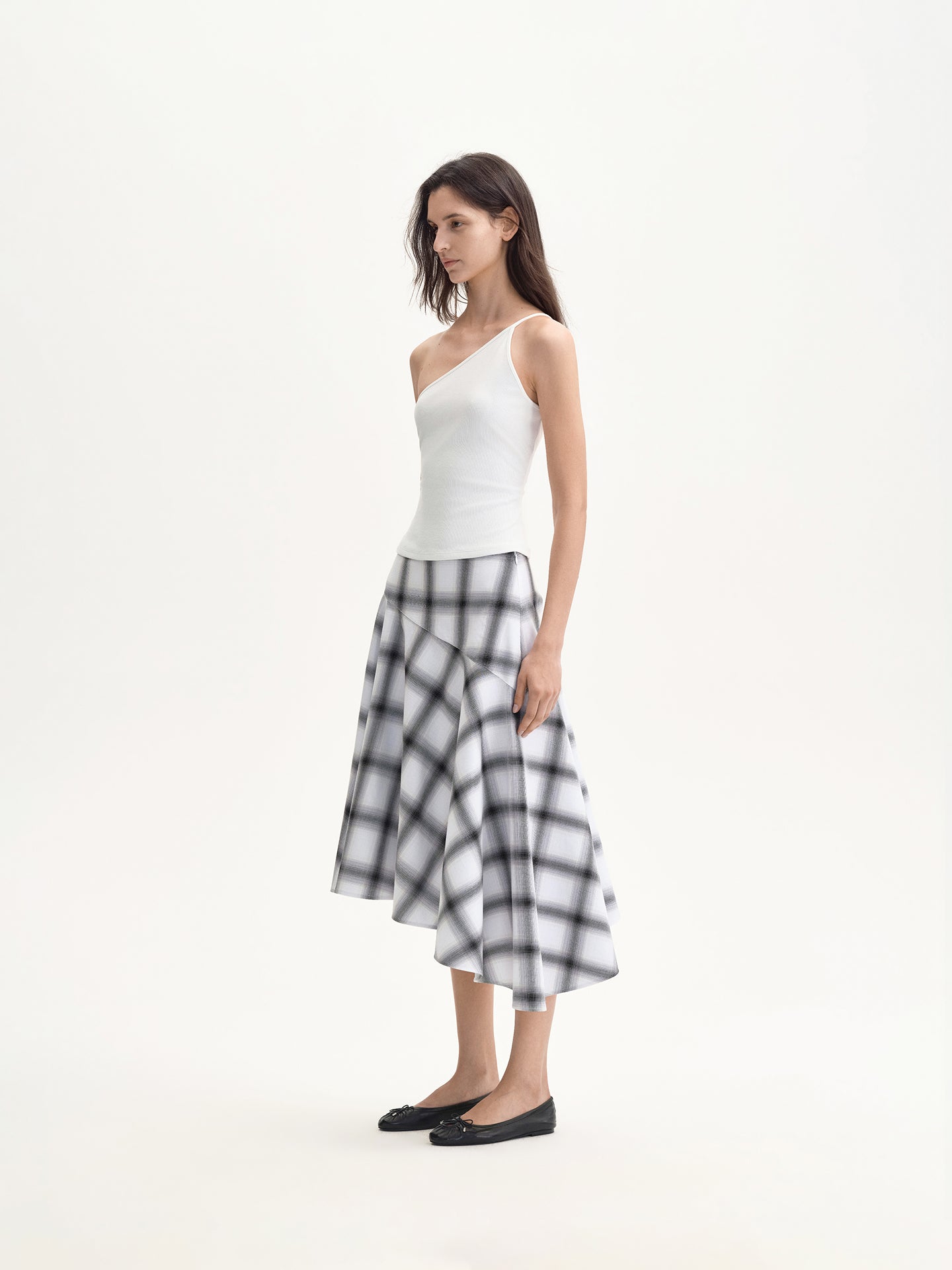 “Holiday Mood” Bias-cut Draped Midi Skirt