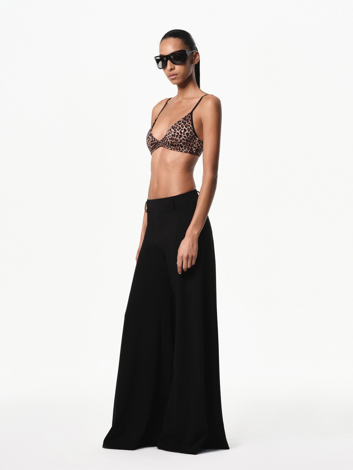 “Classique” Elastic-waist Wide-leg Pants