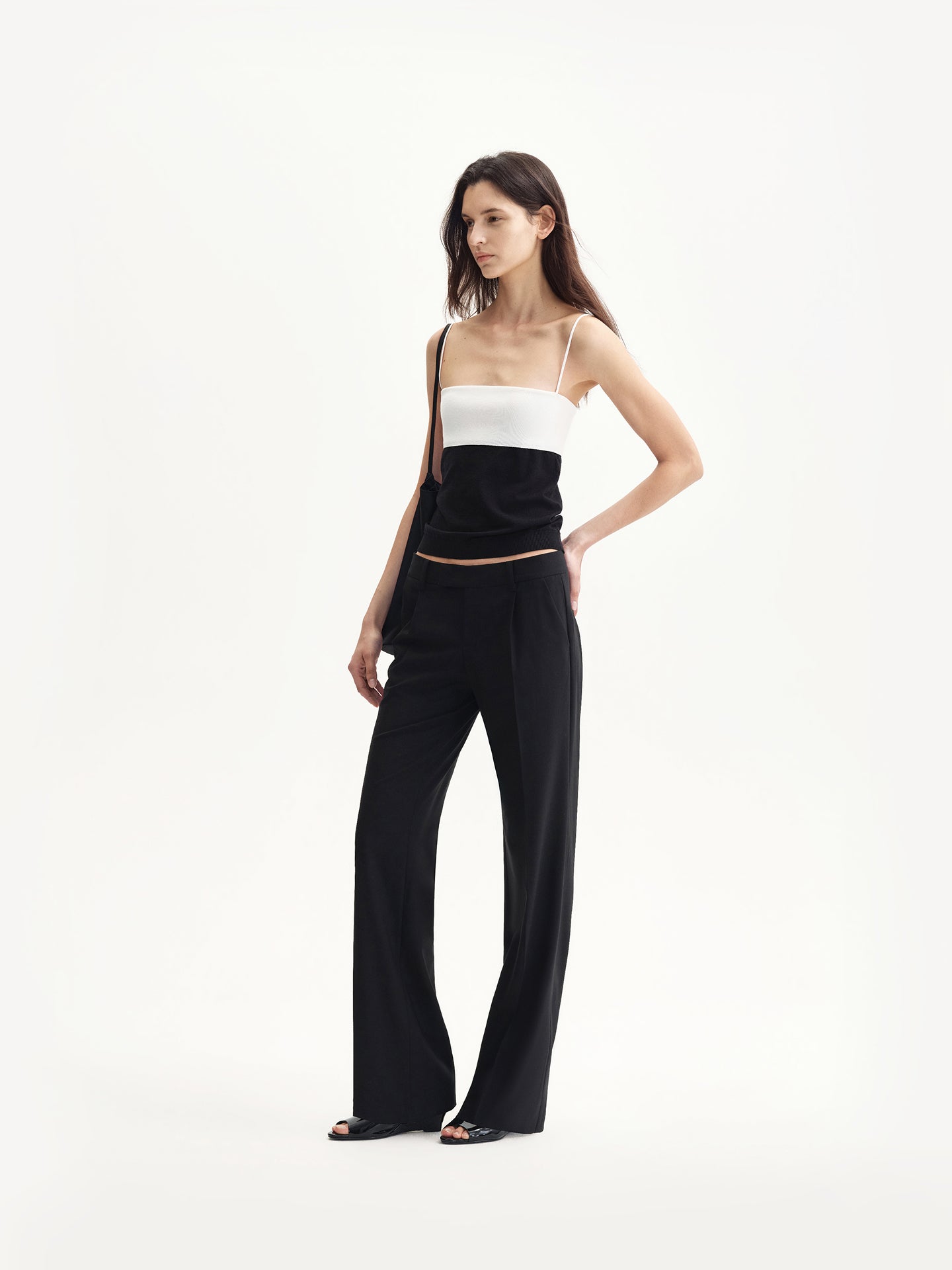 Silk-touch Contrast Knit Cami Top