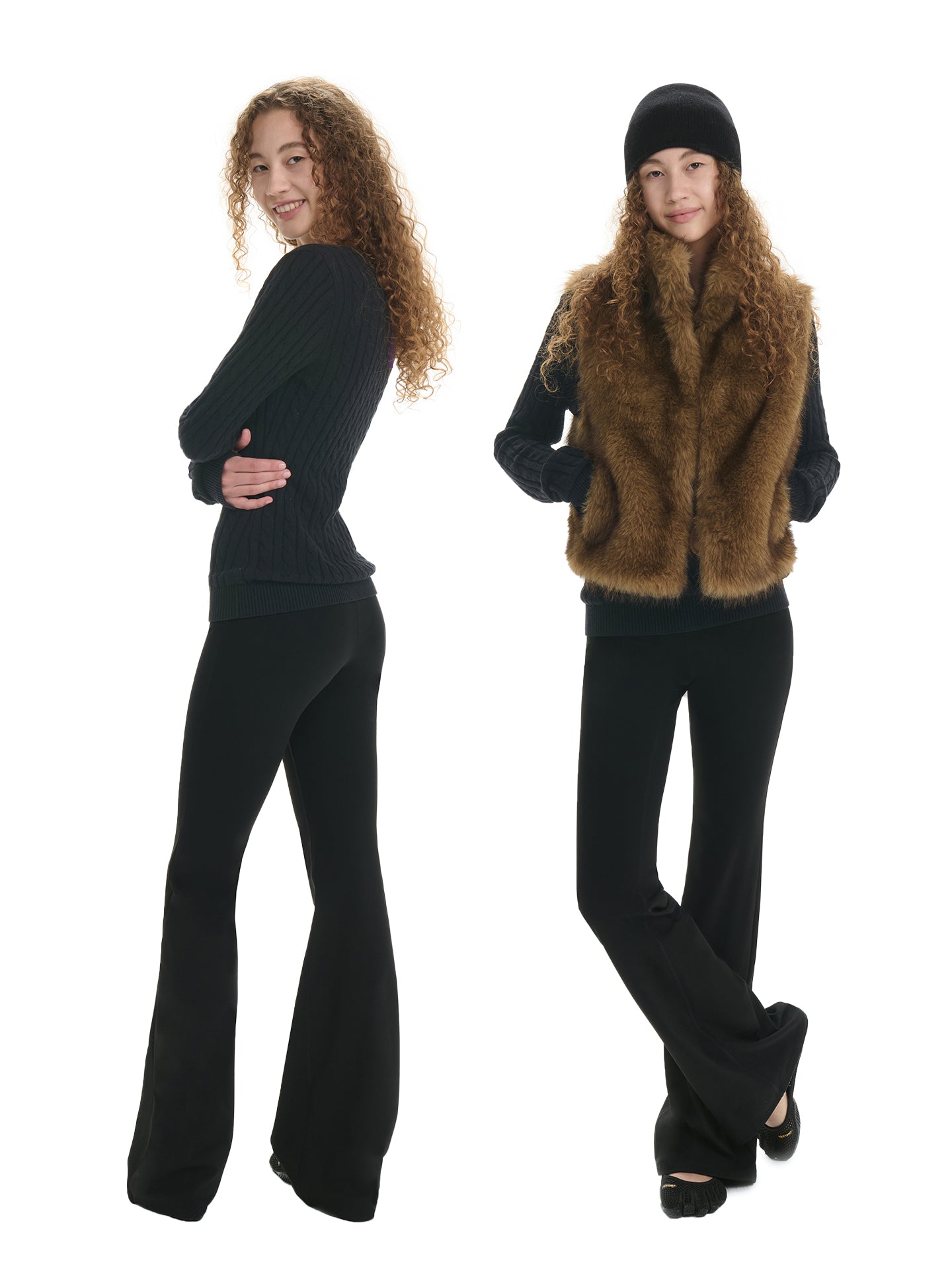 Fleece-Lined Flared Yoga Pants