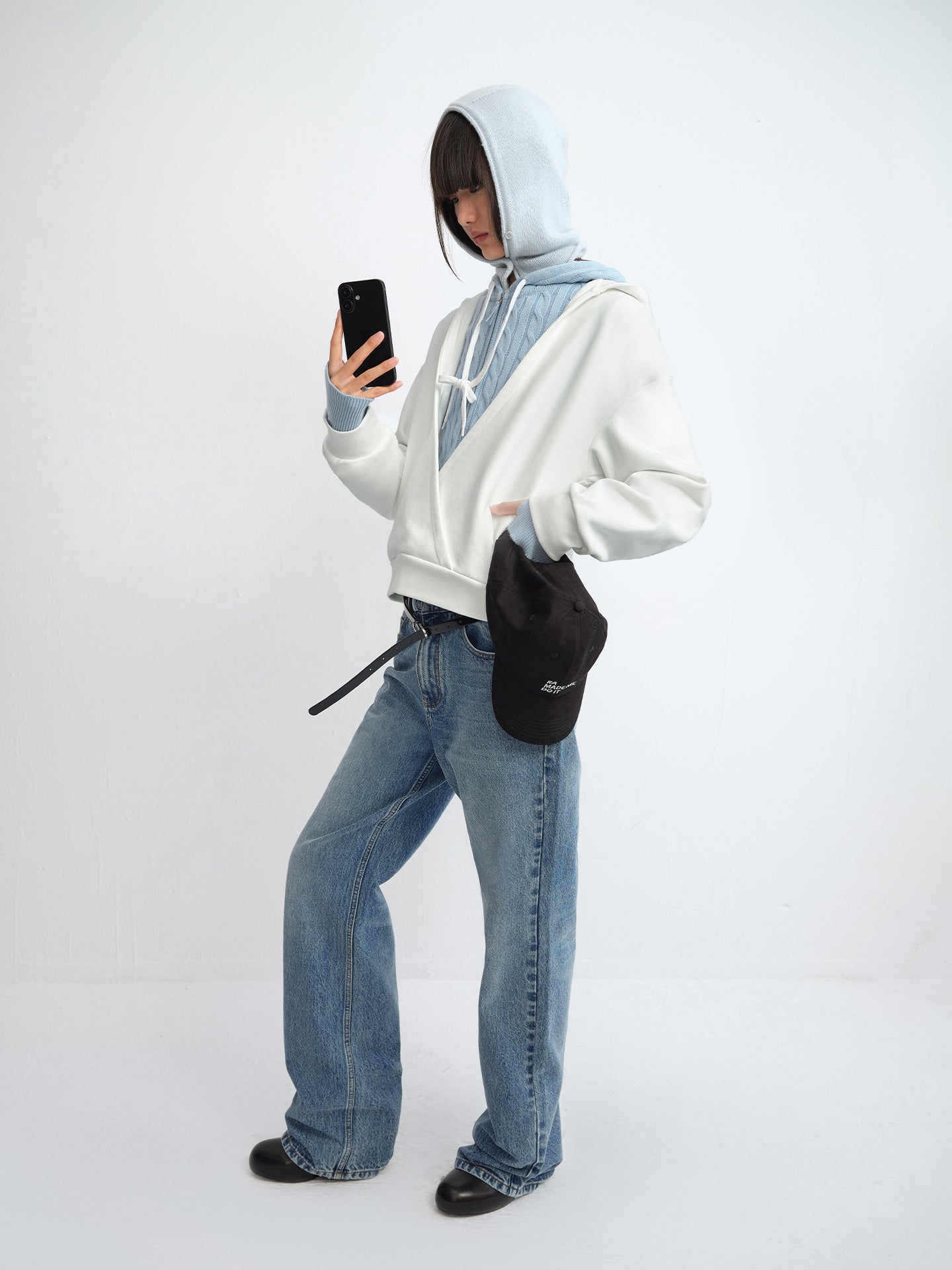 Hooded Cable-Knit Cardigan