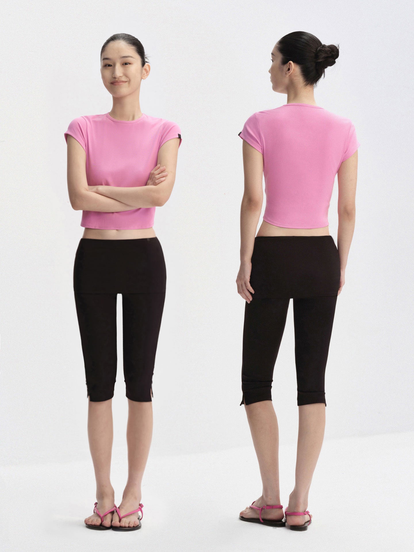 Curved-Hem Cropped Tee