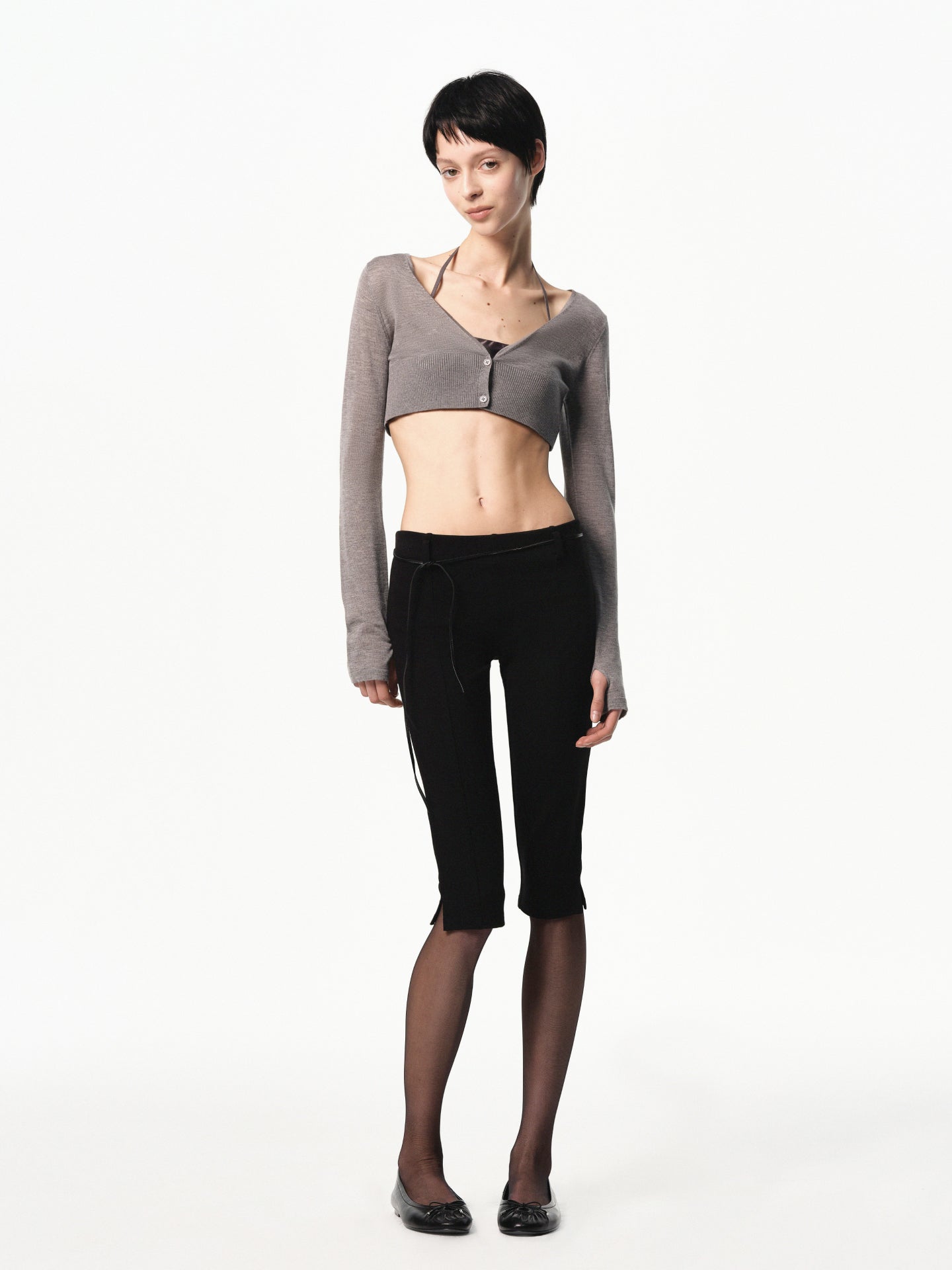 “Contour” Cropped Knit Cardigan