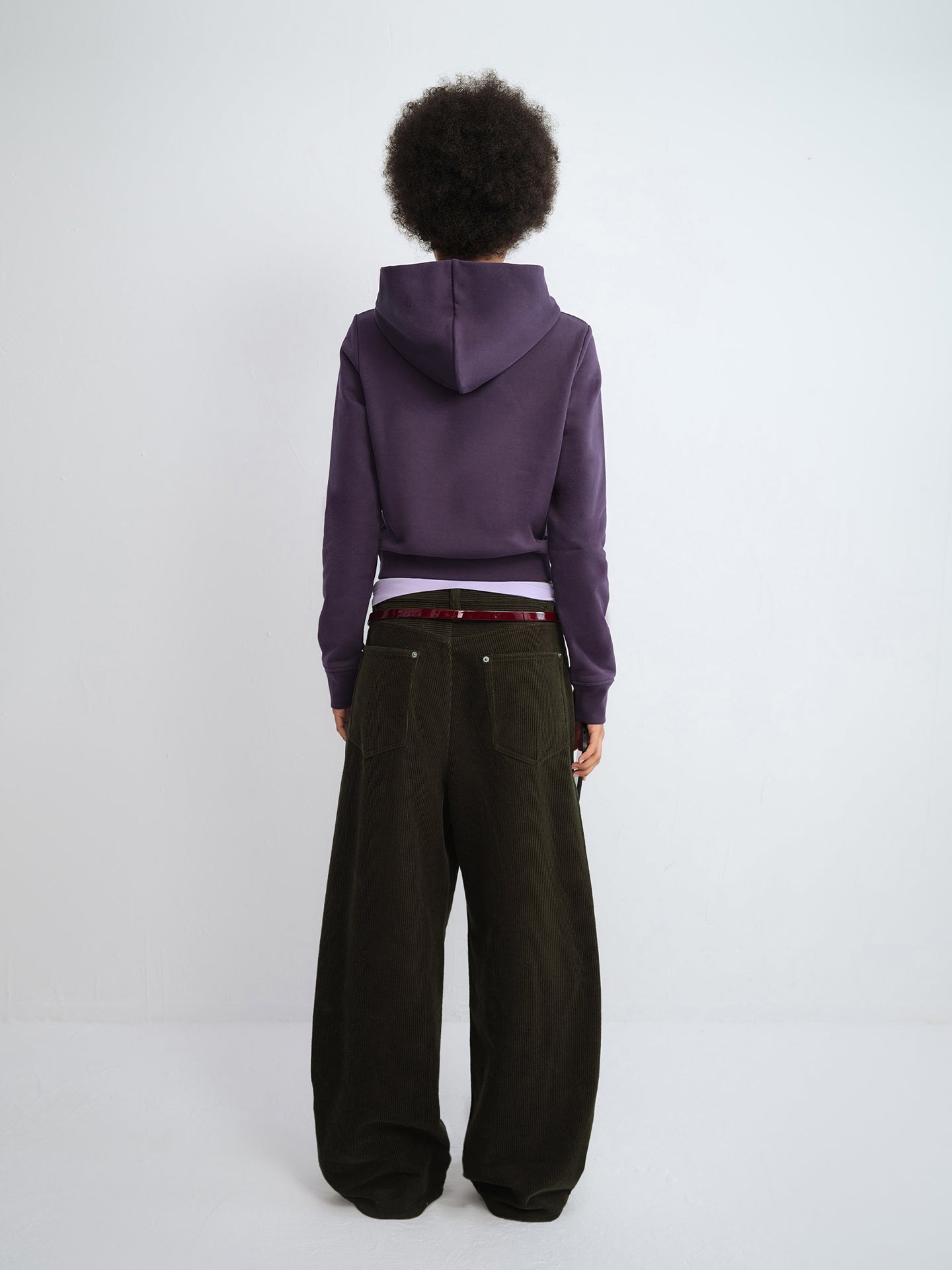 Polka Dot Puppy Print Cropped Hoodie