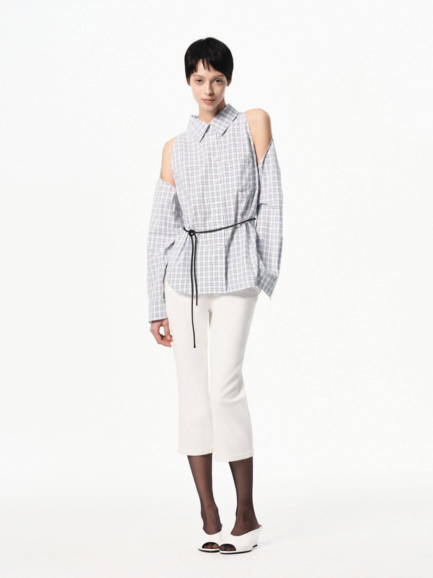 “Classique” Cropped Flared Jeans