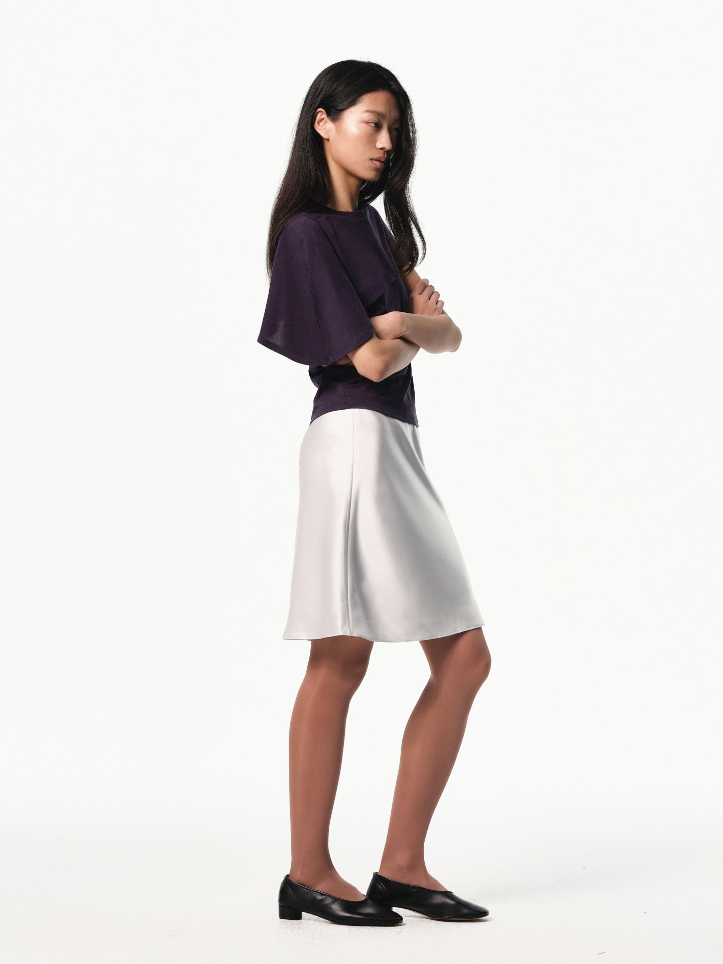 “Classique” Bias-cut Satin Skirt