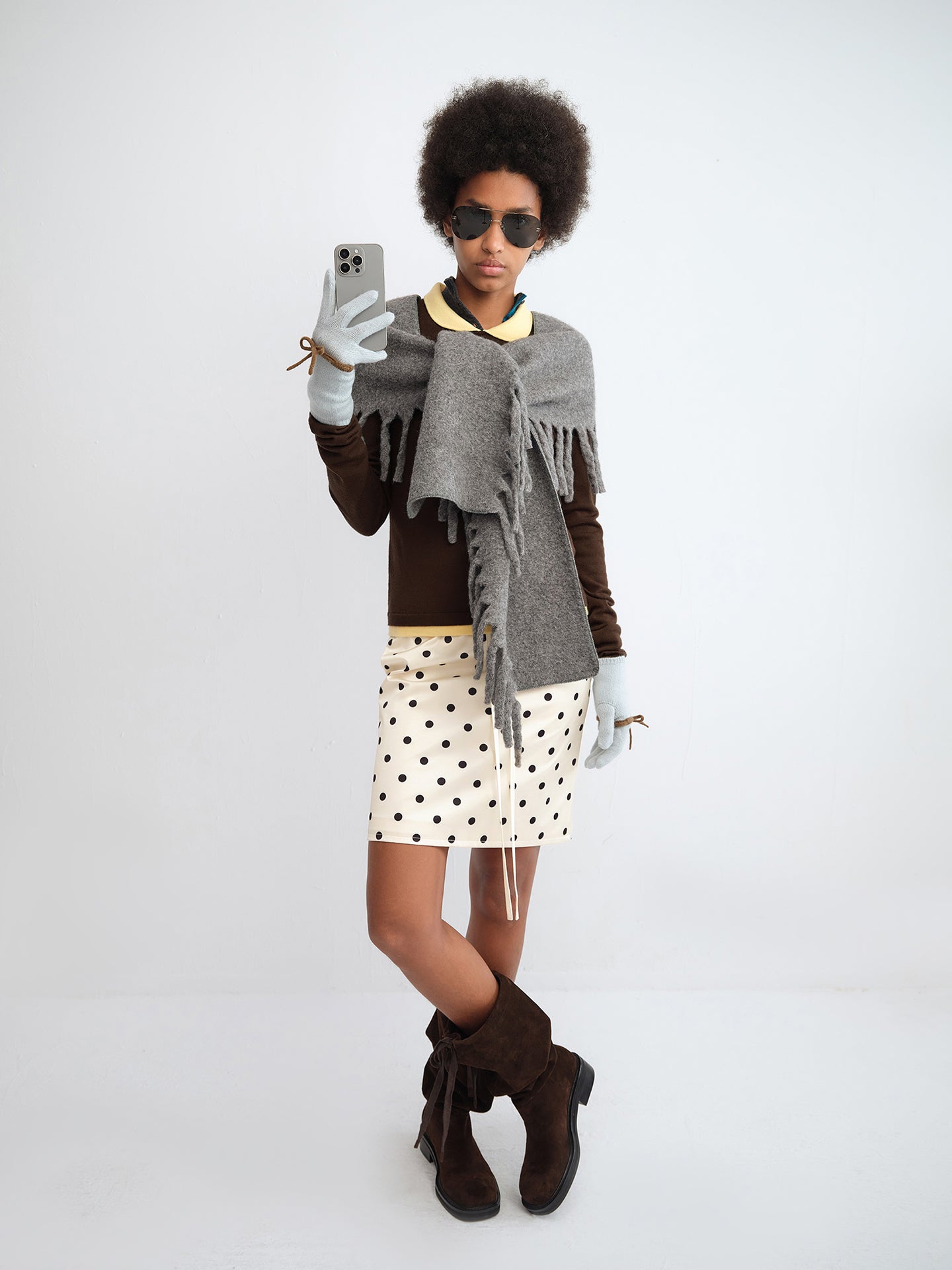 Colorblock Peter Pan Collar Knit Top