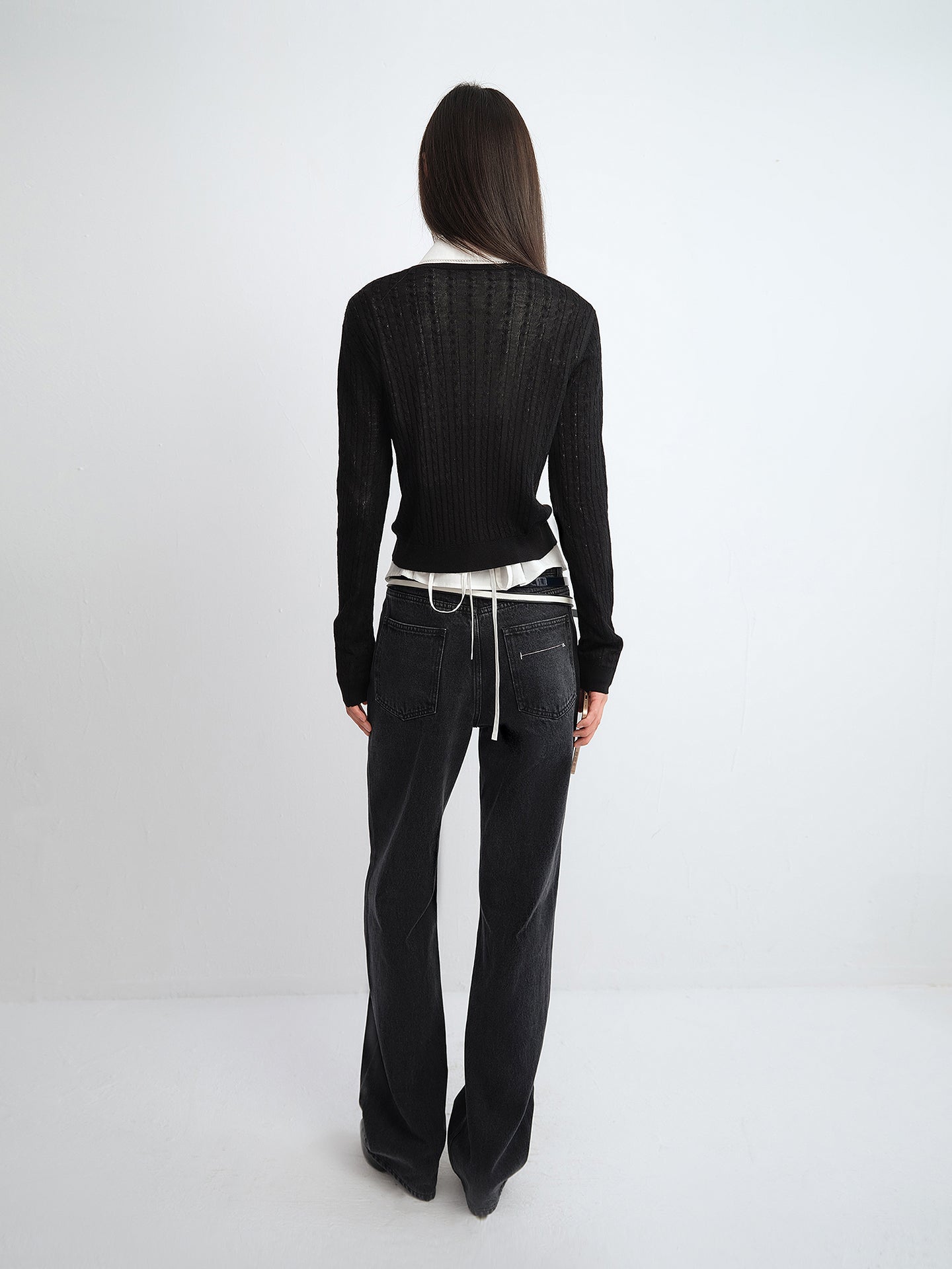 Layered Shrug Cable-Knit Tube Top