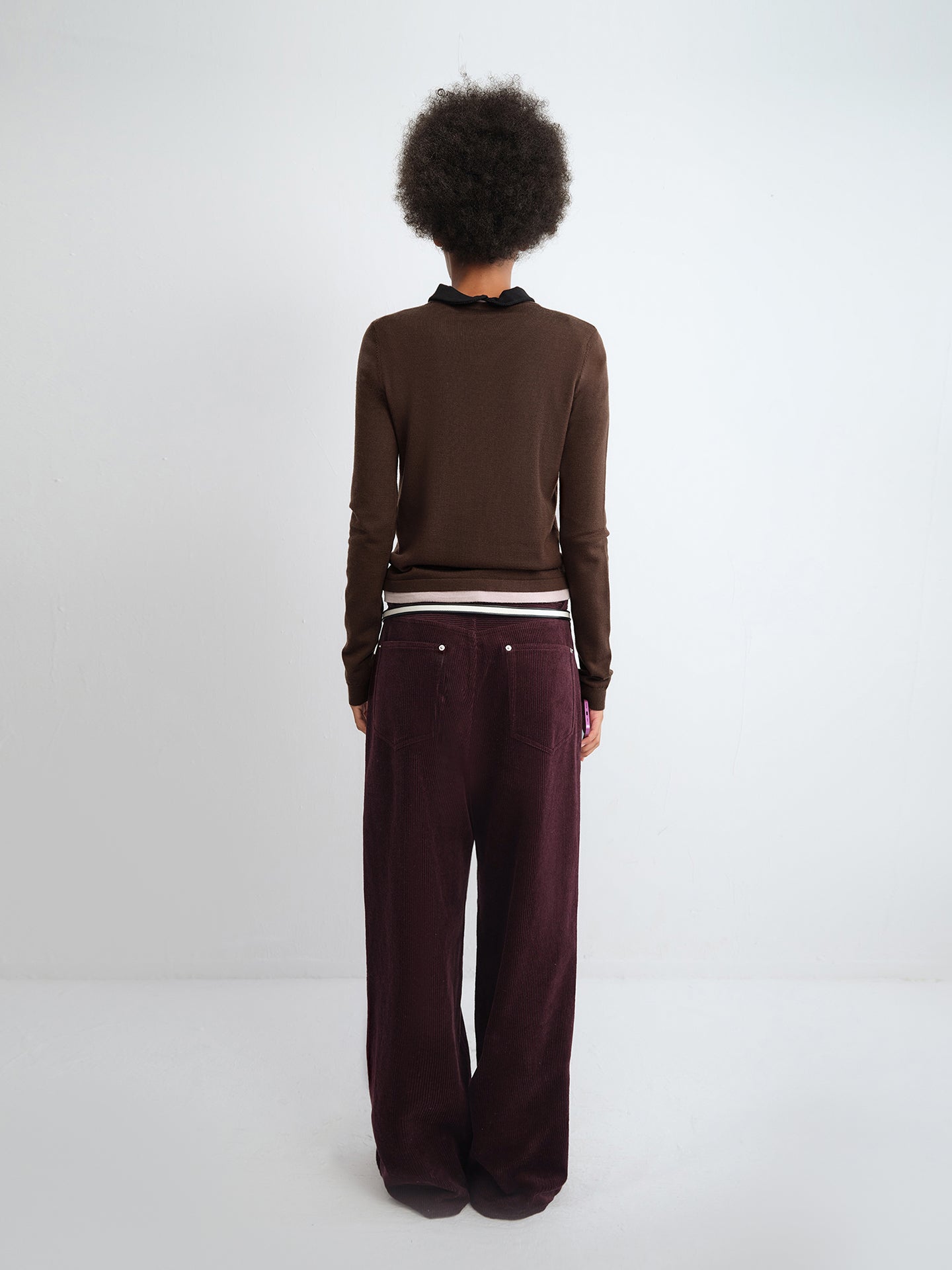 Colorblock Layered V-Neck Knit Top