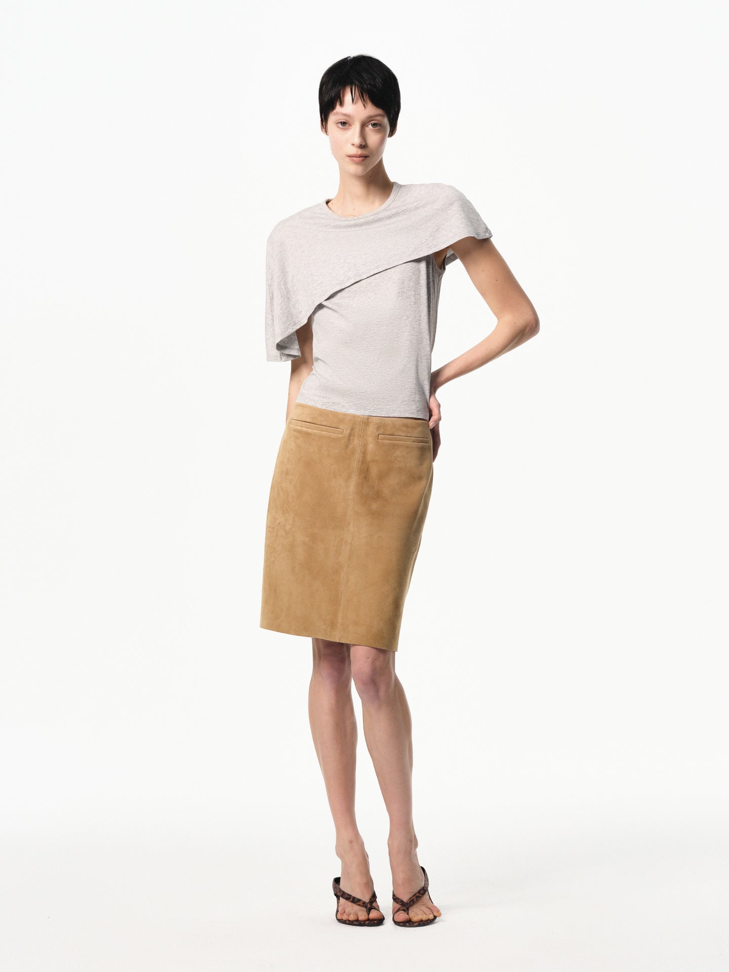 “Drape” Asymmetric Layered Top