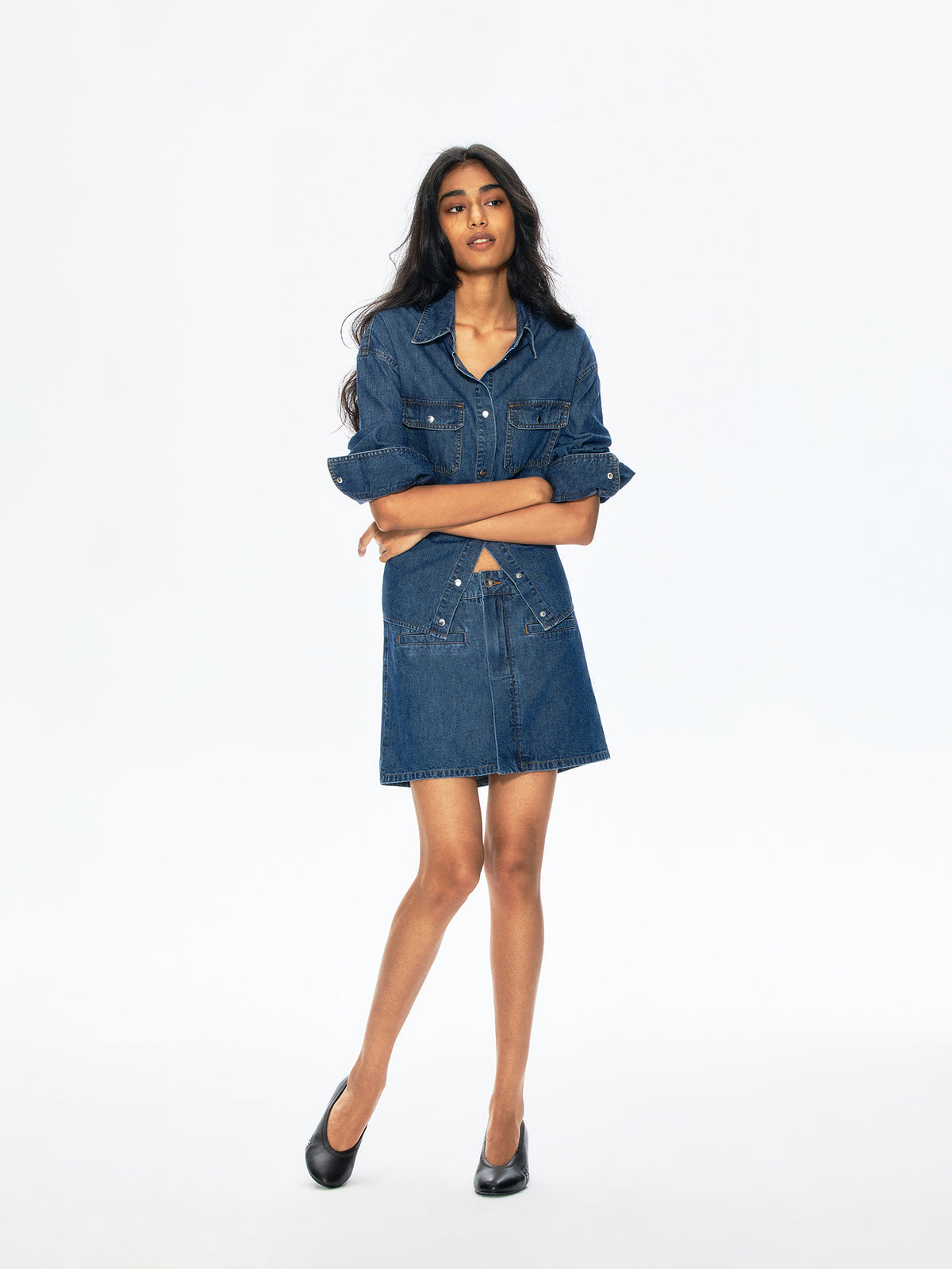 BOSSA Turkish Imported Denim A-Line Skirt