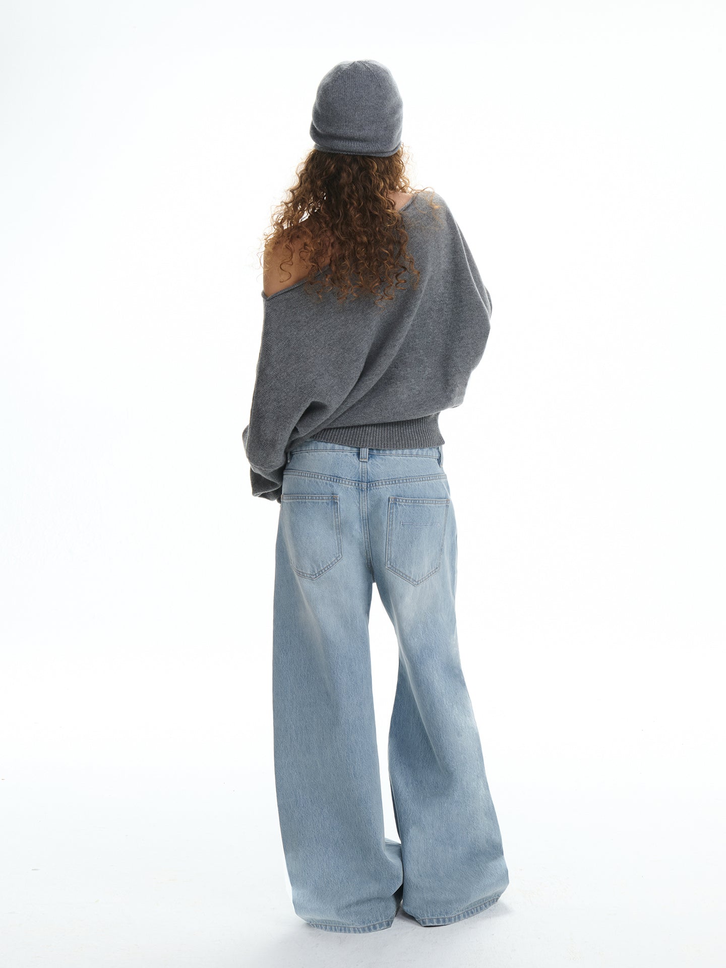 Relaxed Asymmetric Wool Knit Top