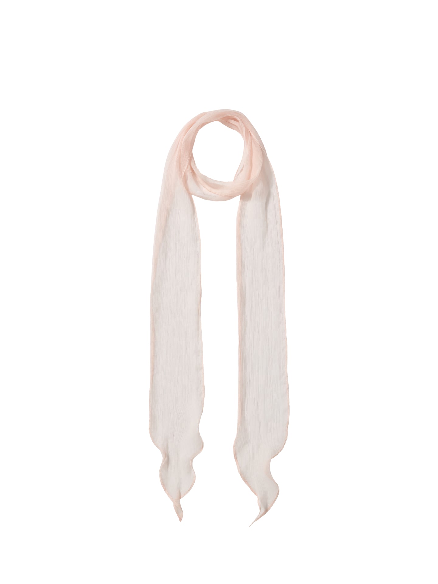 Crinkled Mulberry Silk Ribbon Scarf