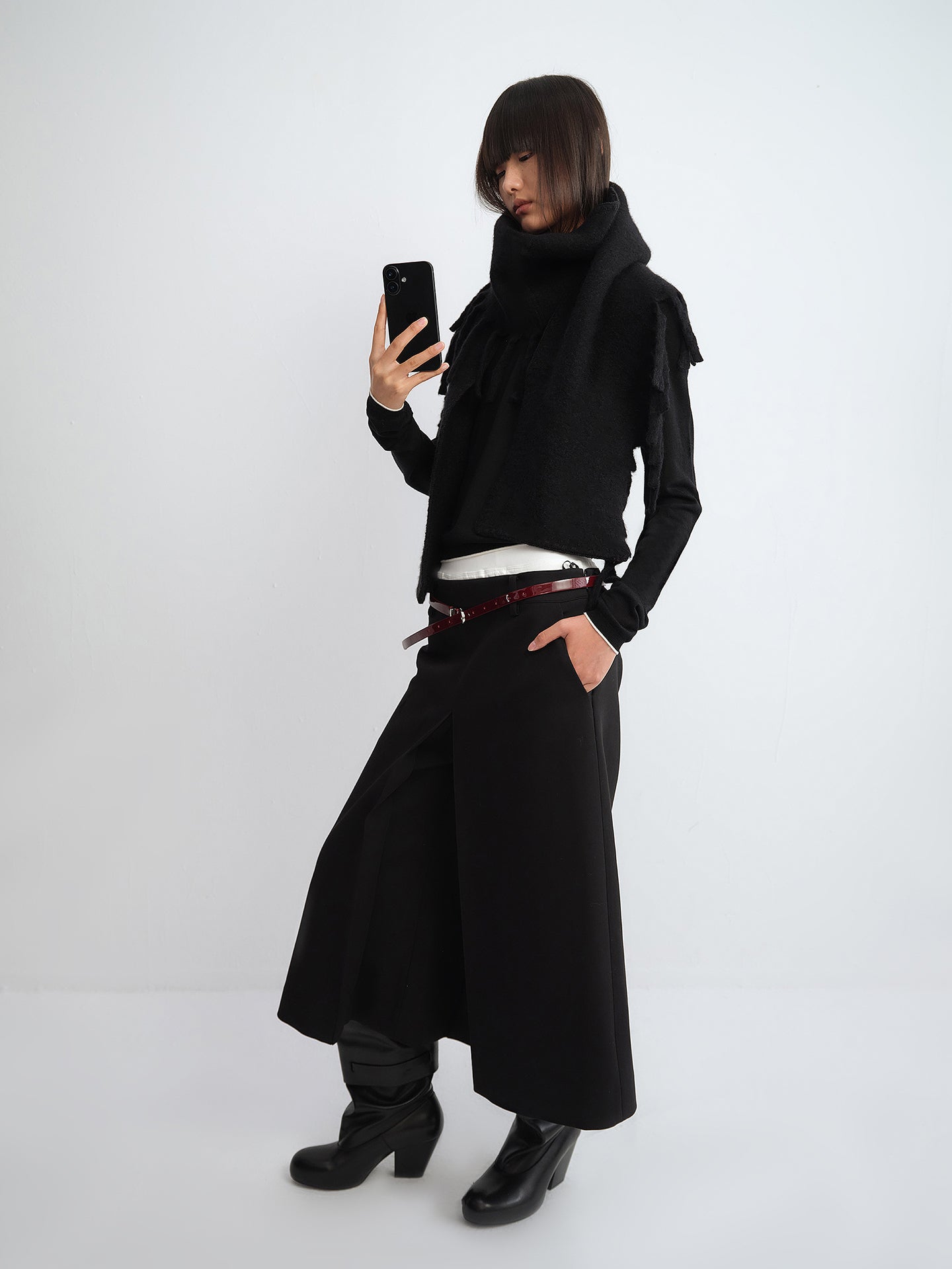 Fringed Wool-Blend Scarf