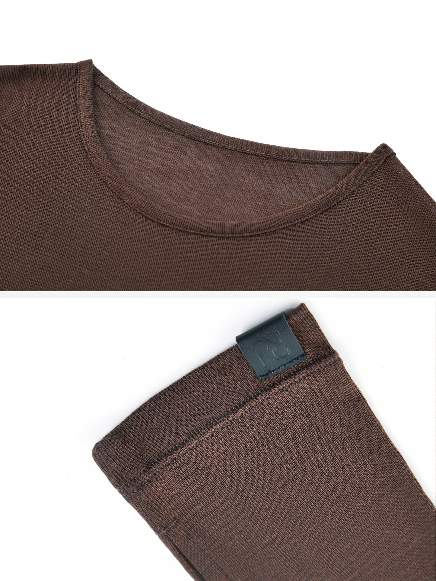 Cut-out Crew Neck Fitted Top