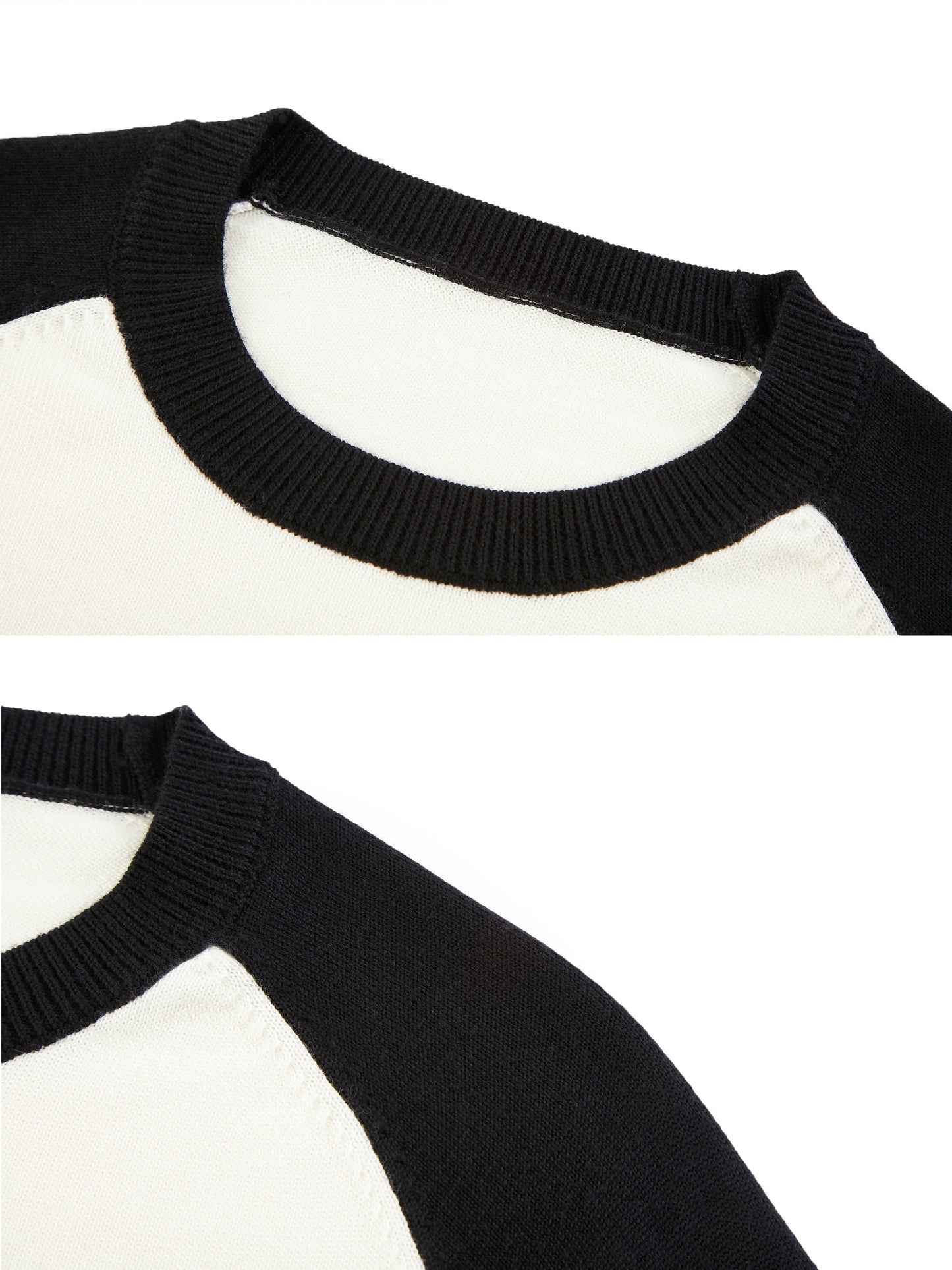 Relaxed Colorblock Raglan Wool Knit Top