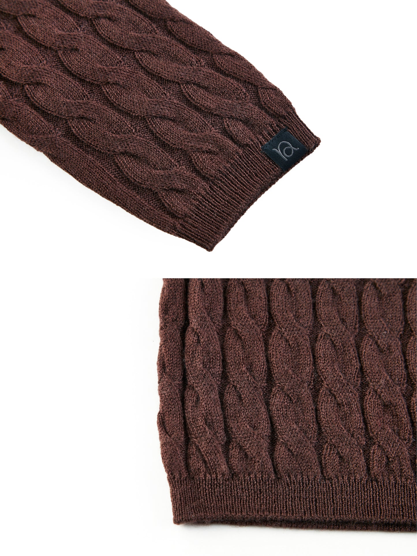 Relaxed U-Neck Cable Knit Top