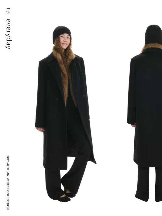 “Boyfriend” Double-Breasted Wool Coat