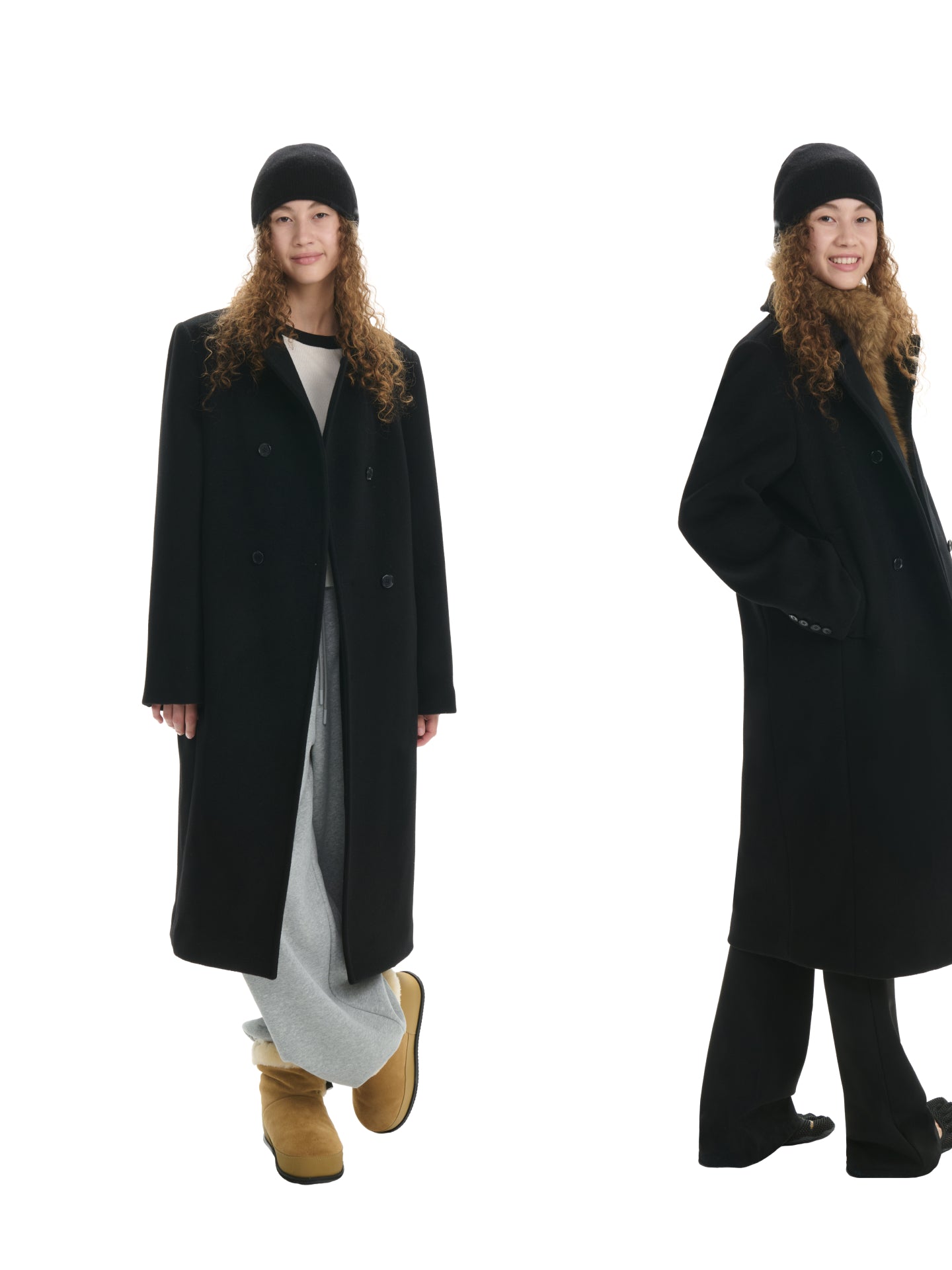 “Boyfriend” Double-Breasted Wool Coat