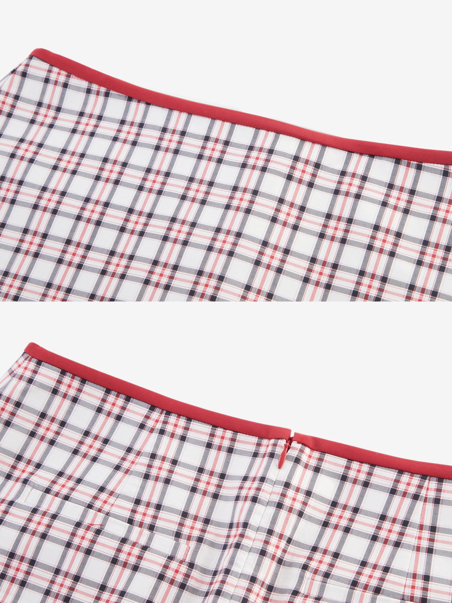 Colorblock Plaid Straight Skirts