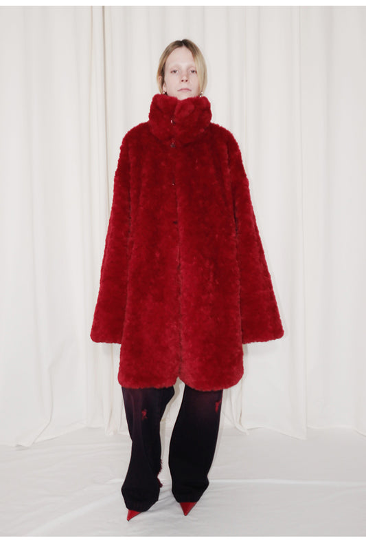 "Ready-to-go" Reversible Faux Fur Coat