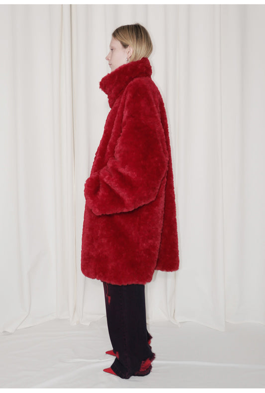 "Ready-to-go" Reversible Faux Fur Coat
