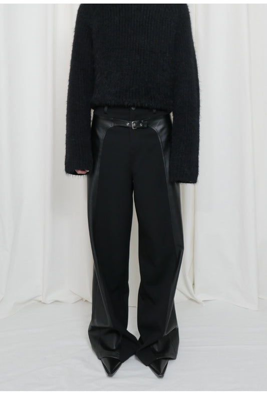 The Cowboy Trousers With Leather Detail