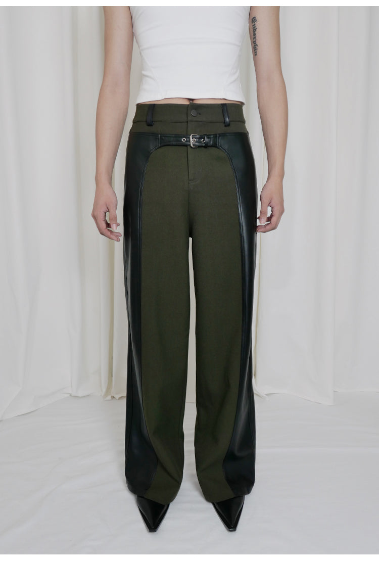 The Cowboy Trousers With Leather Detail
