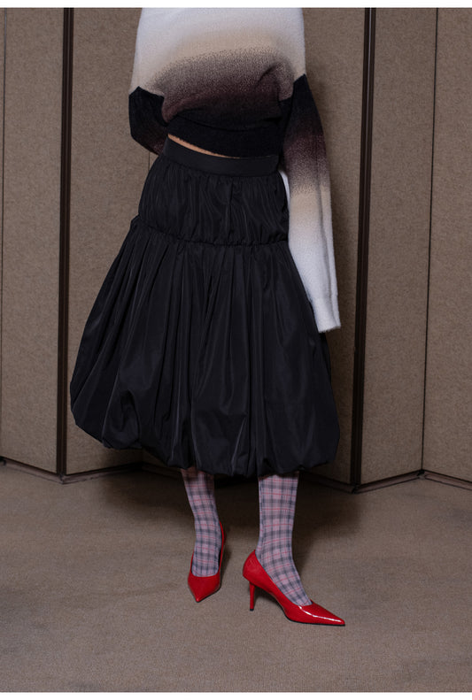 The Bubble Midi Skirt (Black)