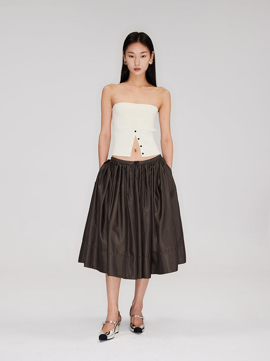 The Movement Pleated Skirt (Black / Brown)