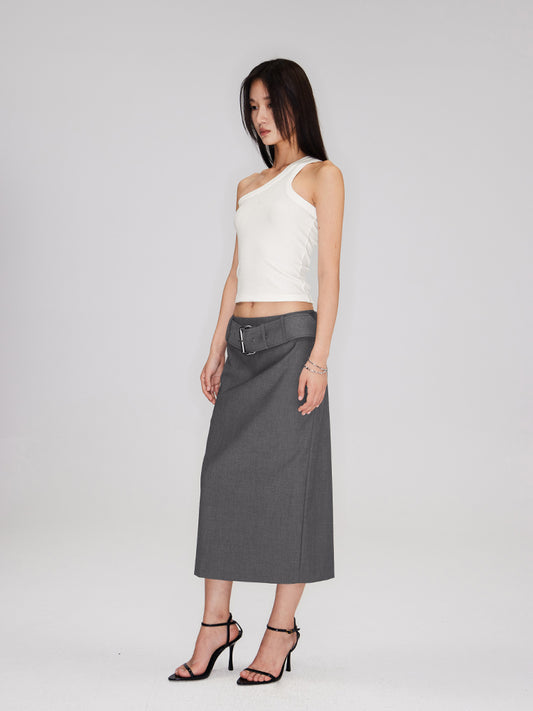The Belted Midi Skirt